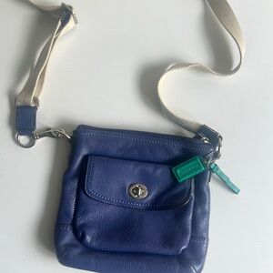 Blue Leather Crossbody
